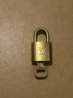 LV Louis Vuitton Gold Padlock Lock and Key #309